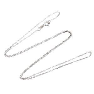 Vintage Thailand SU Sterling Silver 925 0.6mm Cable Chain Necklace 19.5"